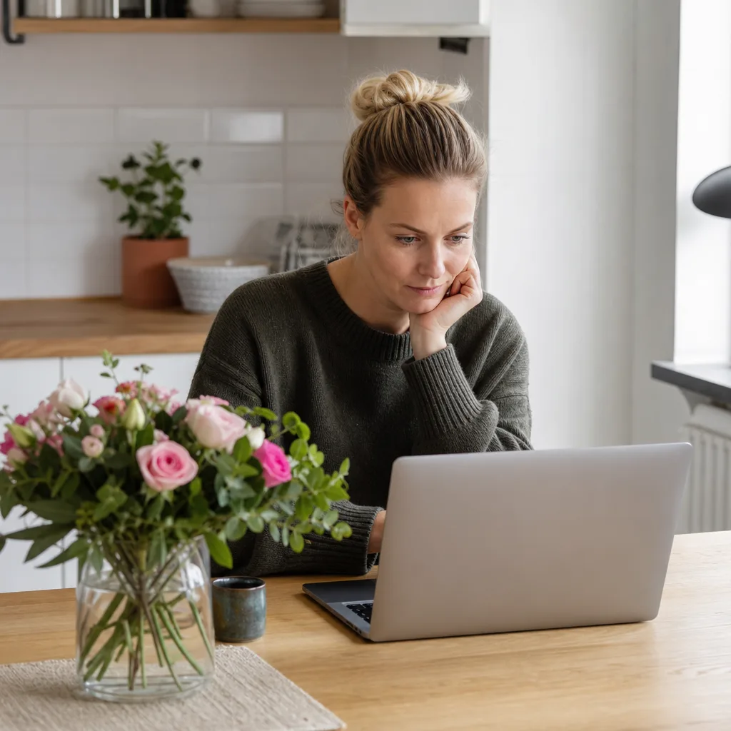 Buketter från olika blombud uppställda för jämförelse av sortiment och kvalitet