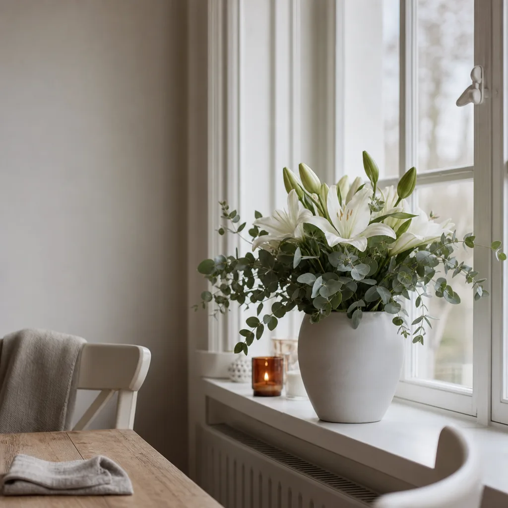 Färsk bukett bunden av en lokal florist, redo att levereras som blombud i Kroatien