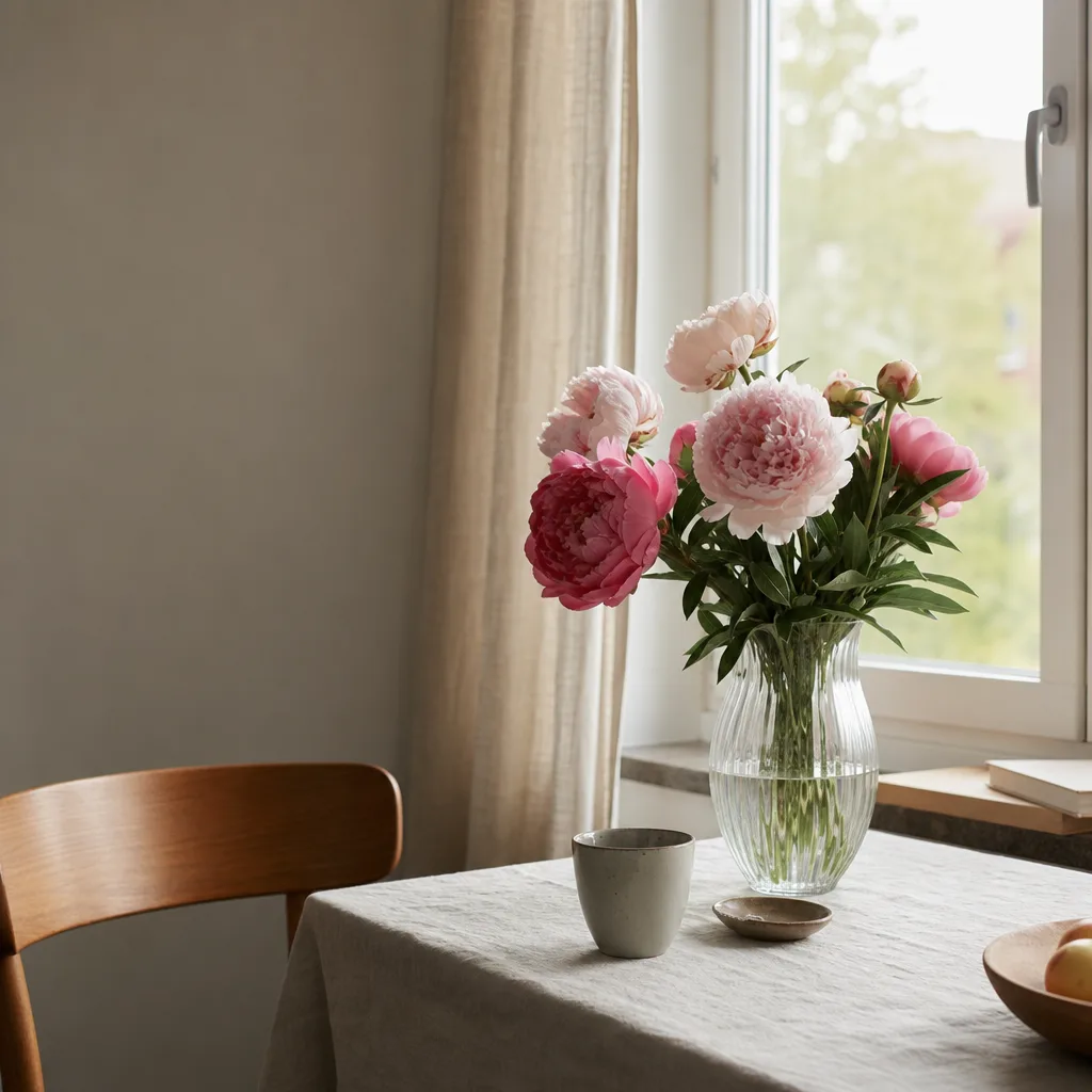 Färsk bukett bunden av en lokal florist, redo att levereras som blombud i Kuwait