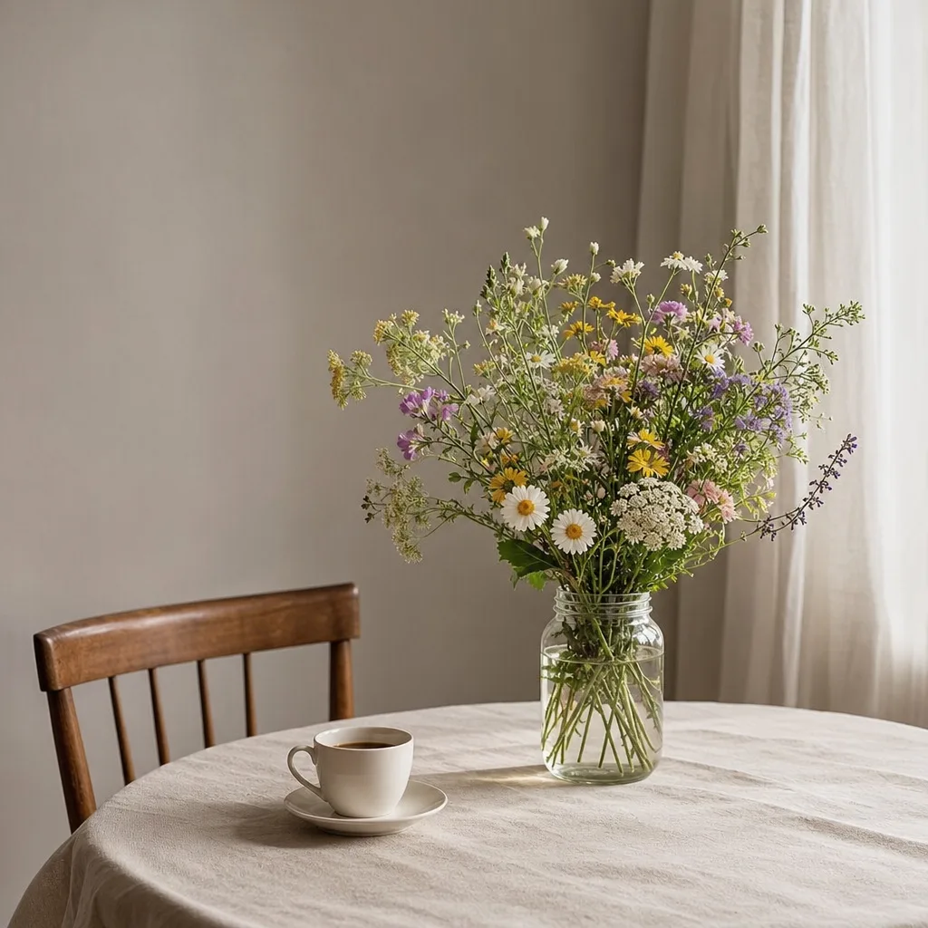 Färsk bukett bunden av en lokal florist, redo att levereras som blombud i Nederländerna