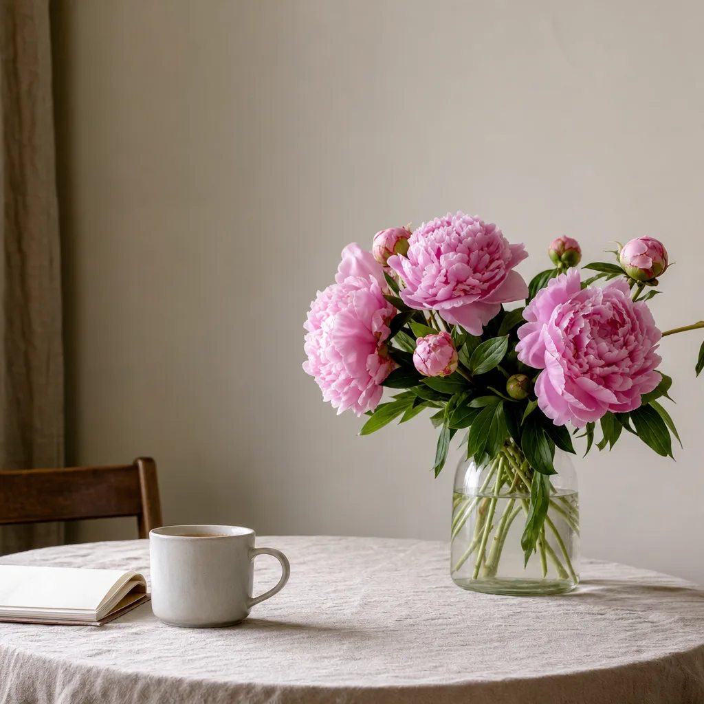 Färsk bukett bunden av en lokal florist, redo att levereras som blombud i Singapore